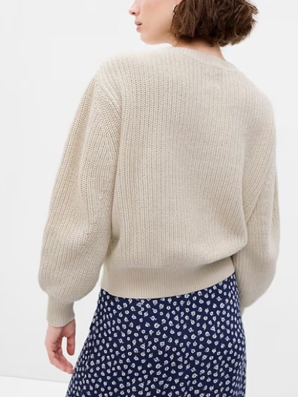 GAP Shaker-Stitch Crewneck Sweater | Chino Beige | XL - Picture 2 of 6
